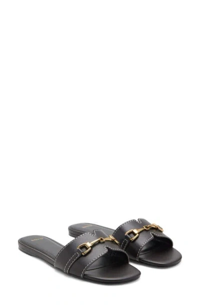 Mango Bit Slide Sandal In Brown