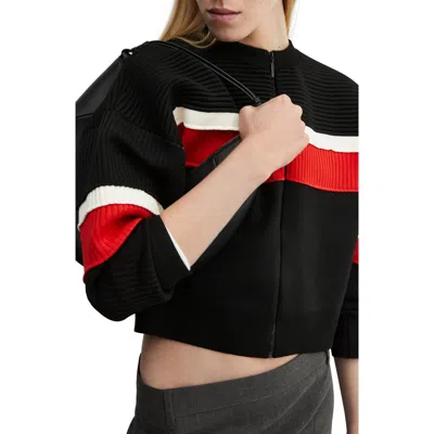 Mango Bizcoxit Stripe Zip-up Cardigan In Multi