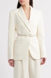 Mango Blance Belt Blazer