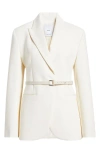Mango Blance Belt Blazer In Ecru