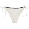 Mango Blanket Stitch Embroidered Bikini Bottoms In White