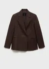 Mango Blazer Brown In Brown