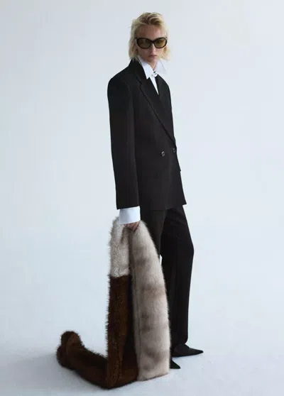 Mango Blazer Costume Double Boutonnage In Noir