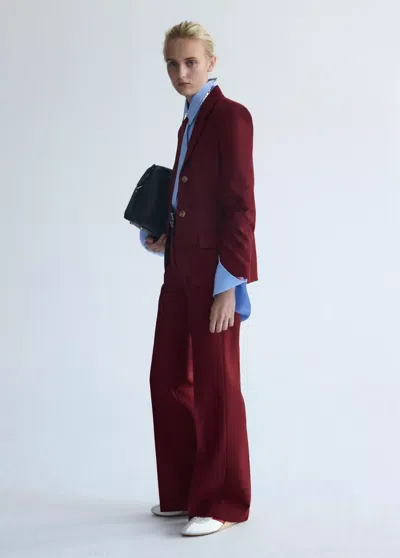 Mango Blazer Costume Laine In Lie De Vin
