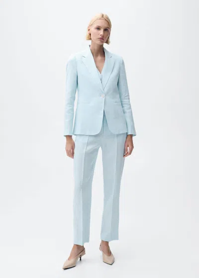 MANGO LINEN SUIT JACKET SKY BLUE