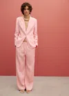 Mango Linen Suit Jacket Light Pink