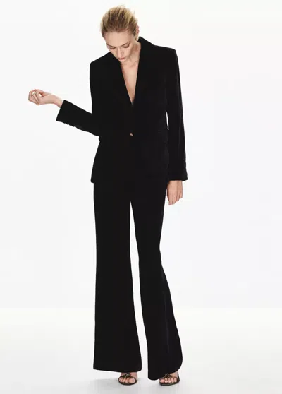 Mango Blazer Costume Velours In Black