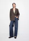 Mango Blazer En Drap À Revers In Brown