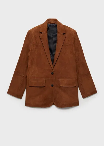 Mango Blazer Tobacco Brown