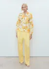 Mango Floral Cotton Blouse Yellow In Multi