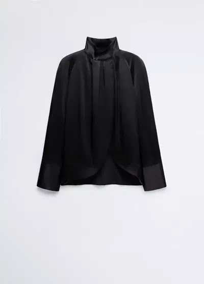 Mango Blouse Catar In Noir