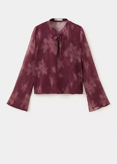 Mango Blouse En Mousseline Fleurie In Rose