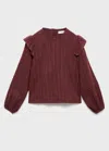 Mango Blouse In Burgundy