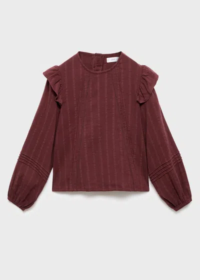 Mango Kids' Blouse In Burgundy
