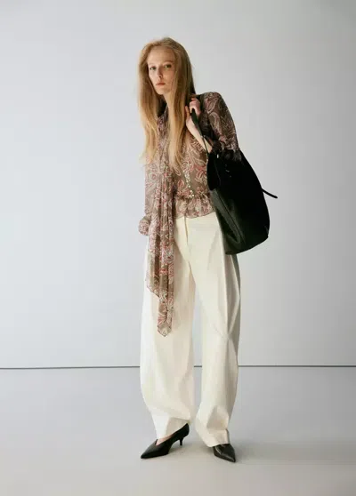 Mango Blouse Imprimé Floral À Naud In Vert