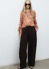 Mango Paisley Print Long Sleeve Shirt In Brown