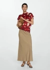 Mango Blouse In Grenat