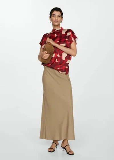 Mango Blouse In Grenat