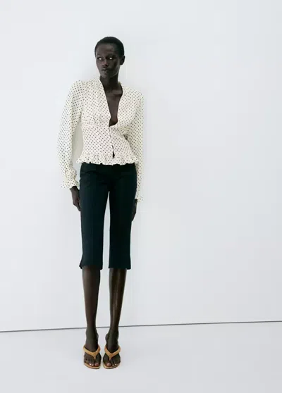 Mango Blouse Marroc In Blanc Cassé