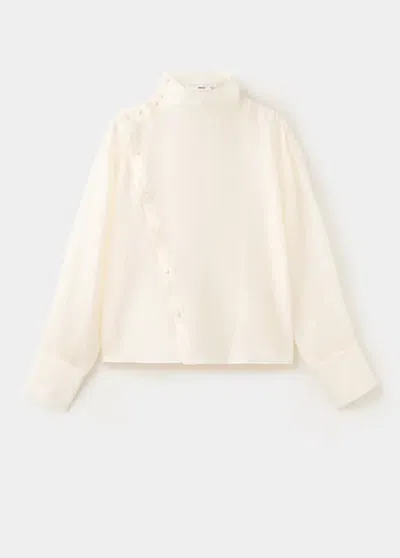 Mango Blouse Mily In Écru