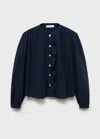 Mango Blouse Navy In Blue