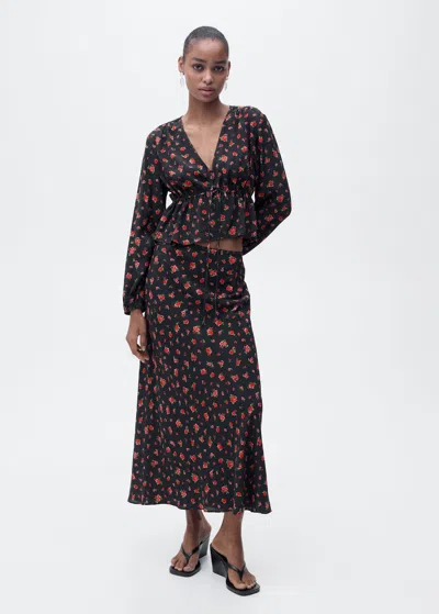 Mango Blouse Noir - Femme - M -