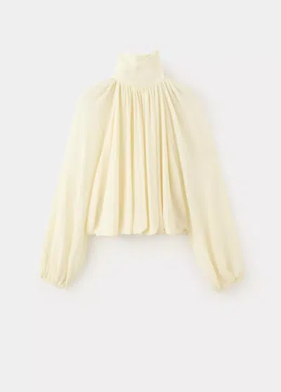 Mango Blouse Nube In Blanc Cassé