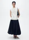 Mango Satin Blouse With Draped Neck Off White In Blanc Cassé
