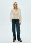 Mango Ruffled Blouse Ecru In Écru