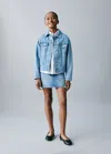 Mango Kids' Basic Denim Jacket In Blue