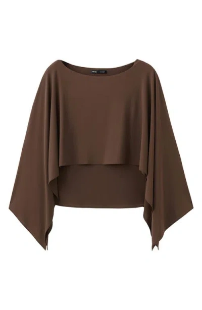 Mango Blusa Lina Cape Top In Brown