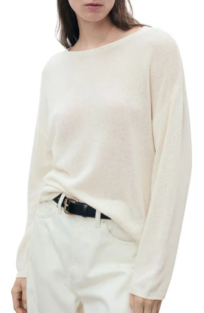 Mango Boat Neck Cotton Blend Sweater