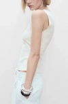 Mango Boat Neck Knit Top In Multi