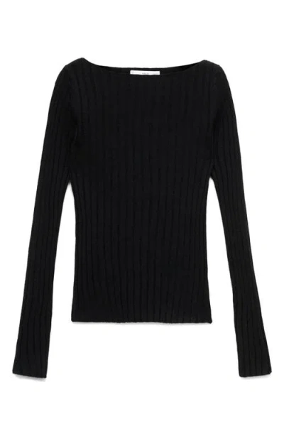 Mango Boat Neck Rib Sweater In Multi