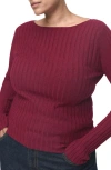 Mango Boat Neck Rib Sweater In Red
