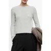 Mango Boat Neck Rib Sweater In Gray
