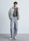 Mango Boat Neck Ribbed Sweater Charcoal