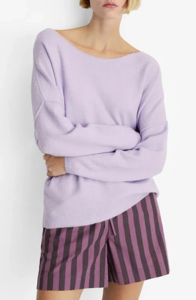 Mango Boat Neck Sweater In Lavender