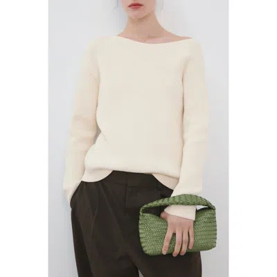 Mango Boat Neck Sweater In Neutral