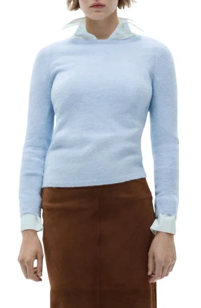 Mango Boatneck Sweater In Sky Blue