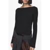 Mango Boatneck Top In Black
