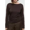 Mango Boatneck Top In Brown