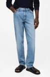 Mango Jean Bob Straight-fit In Medium Blue