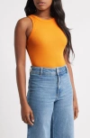 Mango Ribbed Tank Top In Orange