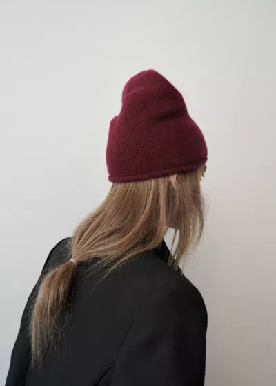 Mango Bonnet 100 % Cachemire In Bordeaux