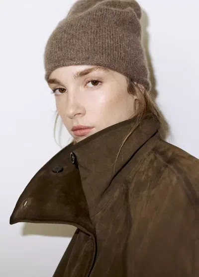 Mango Bonnet 100 % Cachemire In Marron Moyen