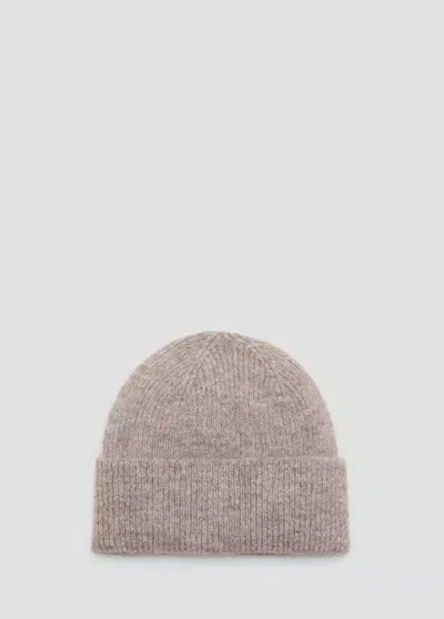 Mango Bonnet Maille Côtelée In Marron Moyen