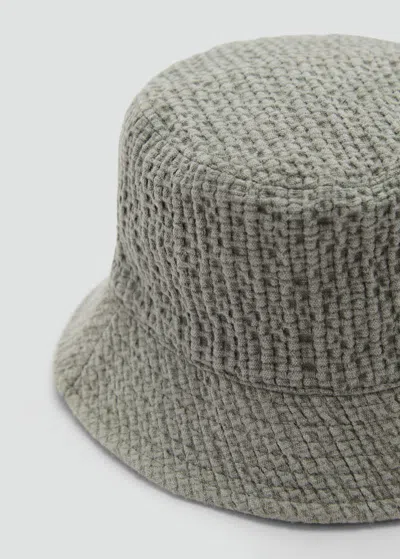Mango Textured Cotton Bucket Hat Green
