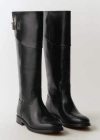 MANGO BUCKLES LEATHER BOOTS BLACK