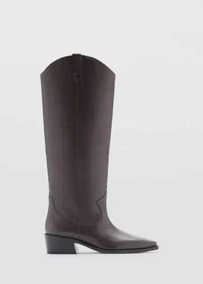 Mango Boots Herac In Chocolat